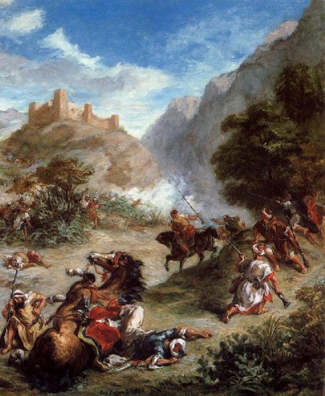 Eugene Delacroix Arabs, which affects up in the mountains France oil painting art